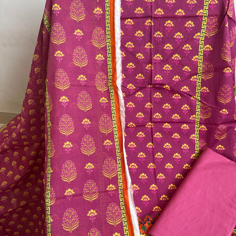 MAGENTA LAWN PRINT SUIT Libaas e Lucknow