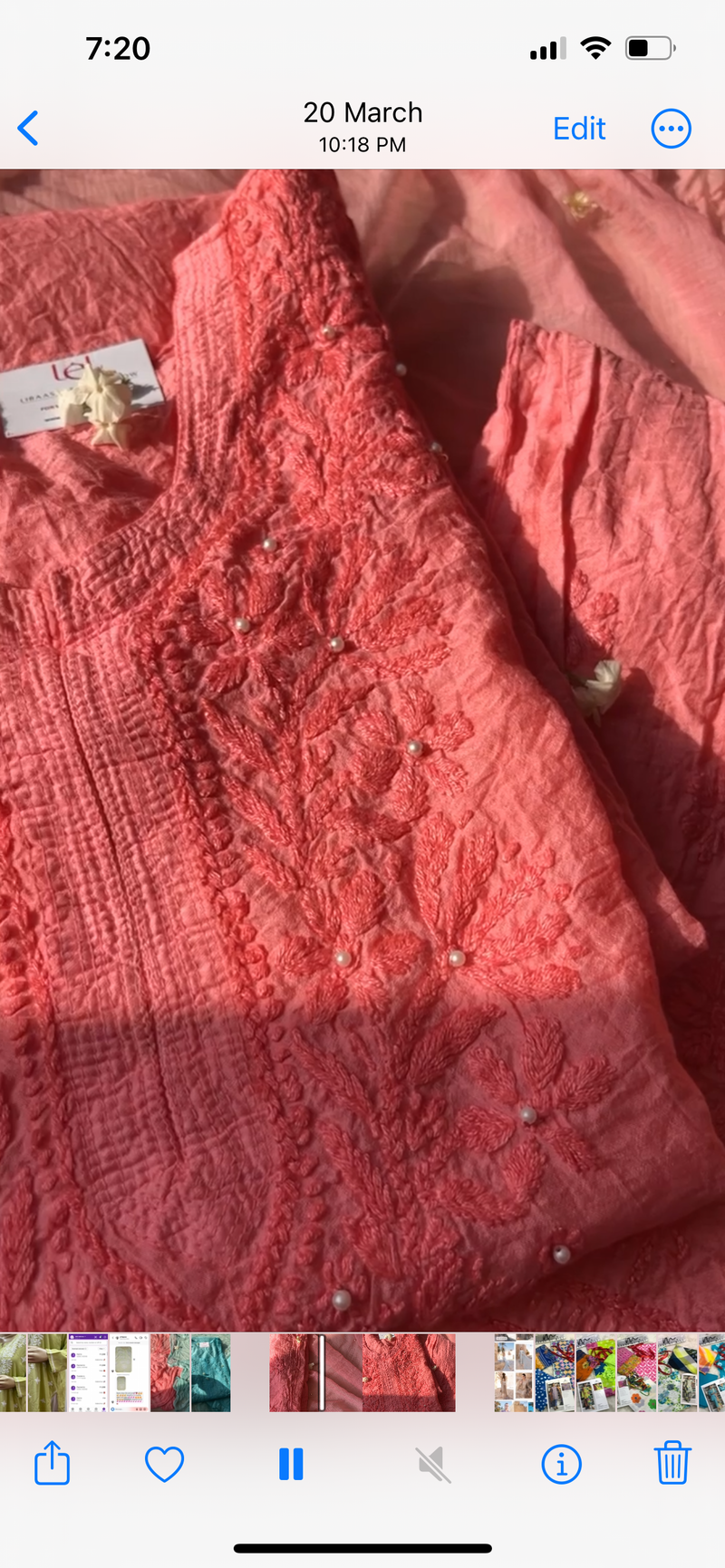 Zehra Pink Chanderi Chikankari Kurta Libaas e Lucknow