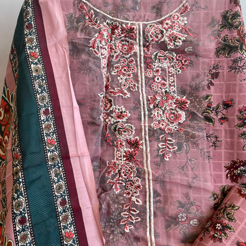 PINK PRINT PATCH SUIT Libaas e Lucknow