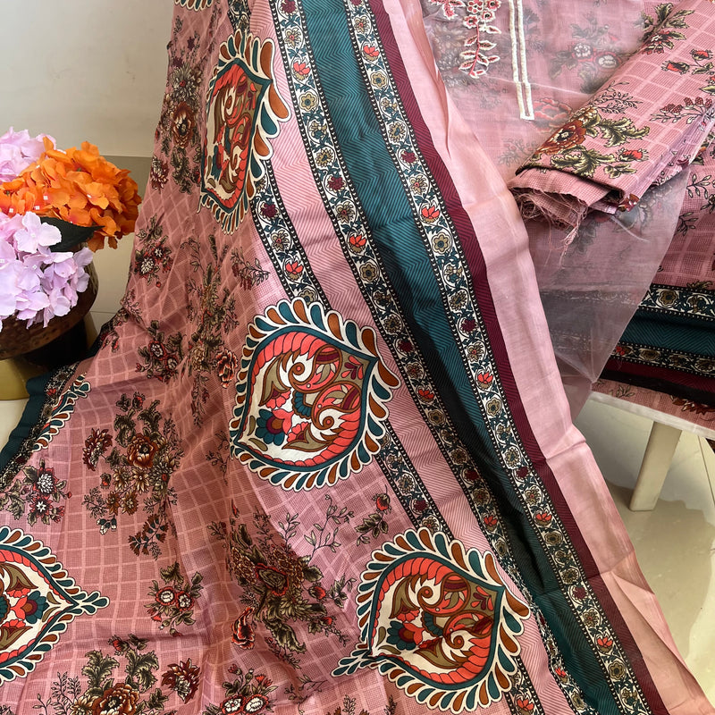 PINK PRINT PATCH SUIT Libaas e Lucknow