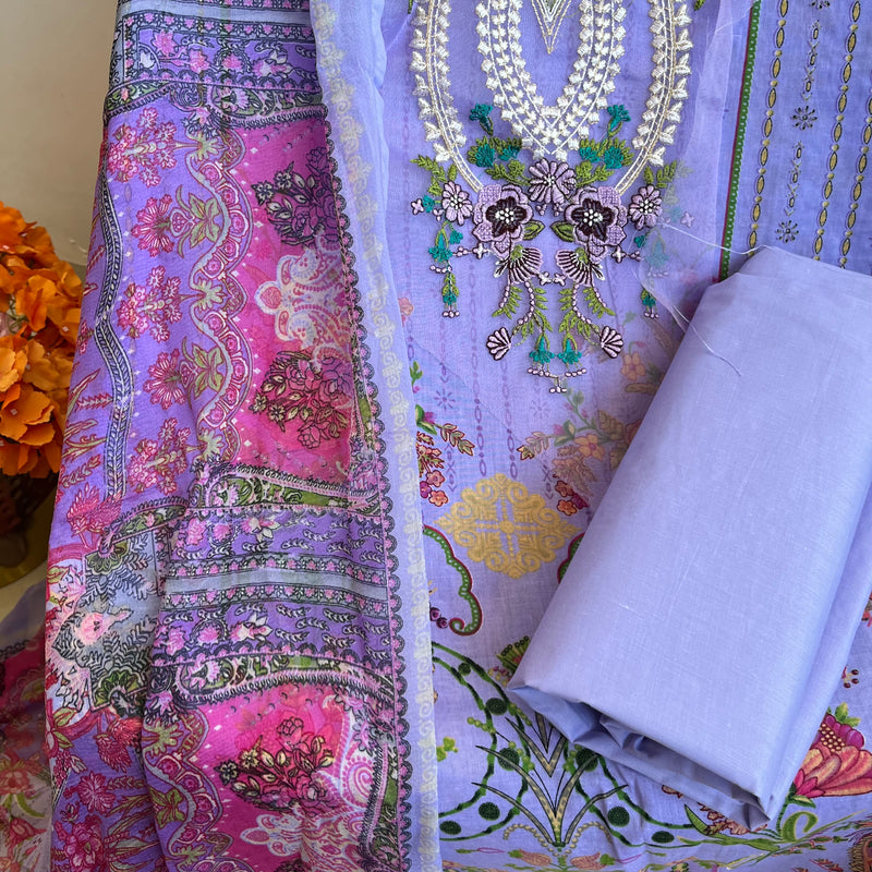 LAVENDER PATCH SUIT Libaas e Lucknow