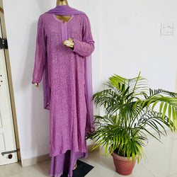 SHIZA CHIKANKARI PURE GEORGETTE KURTA SET WITH DUPATTA Libaas e Lucknow