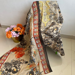 BEIGE PRINT PATCH SUIT Libaas e Lucknow