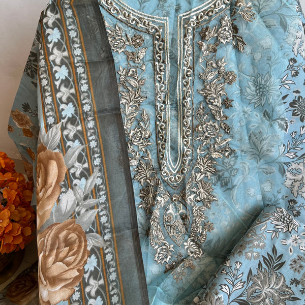 BLUE PRINT PATCH SUIT Libaas e Lucknow