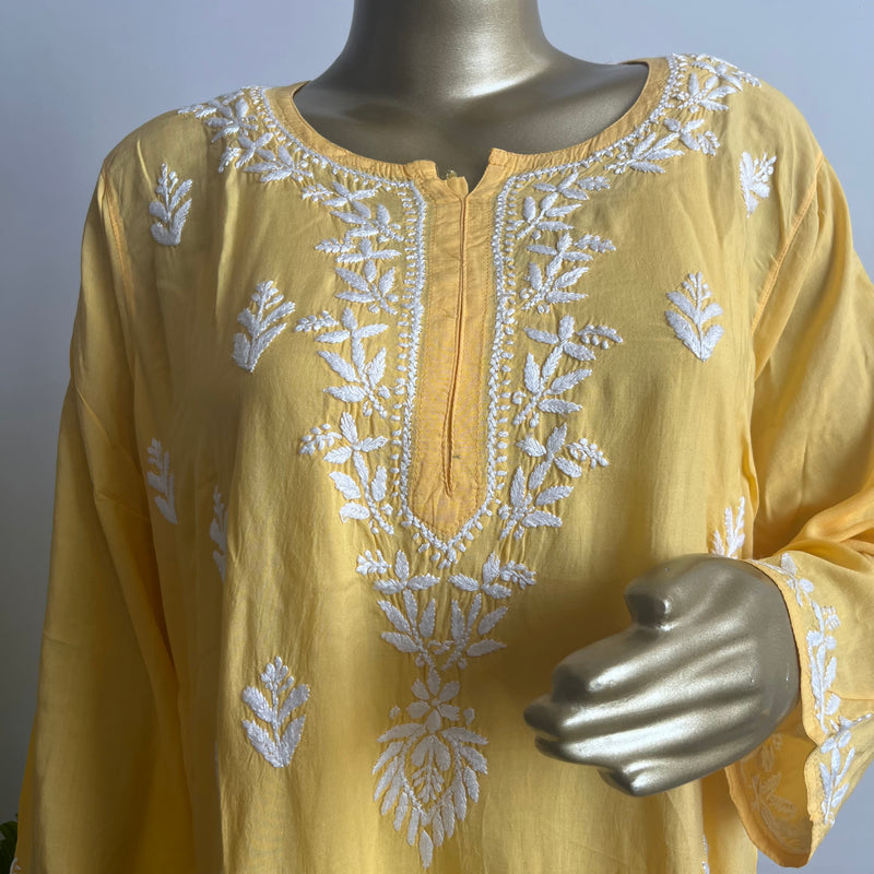 Inaayat Yellow Modal Chikankari Kurta Set Libaas e Lucknow