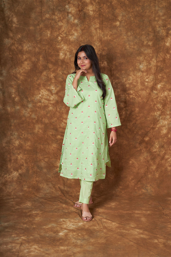 Green Boota Kurta Set Libaas e Lucknow