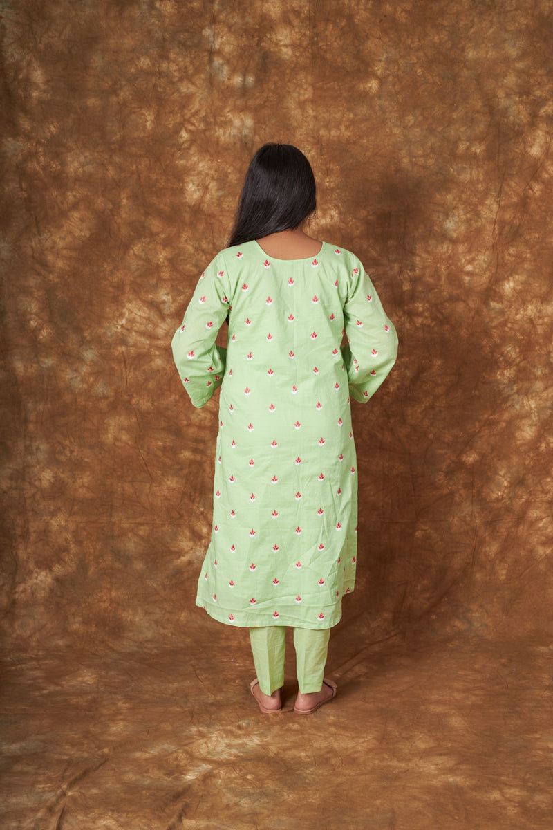 Green Boota Kurta Set Libaas e Lucknow