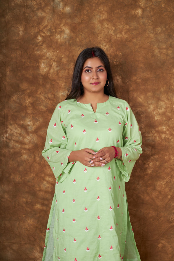 Green Boota Kurta Set Libaas e Lucknow