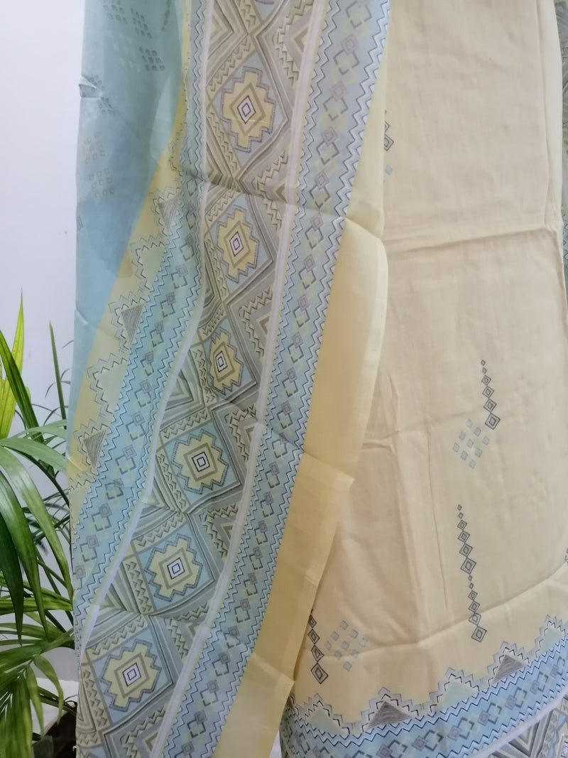 SEHER LIME YELLOW UNSTITCHED SUIT Libaas e Lucknow