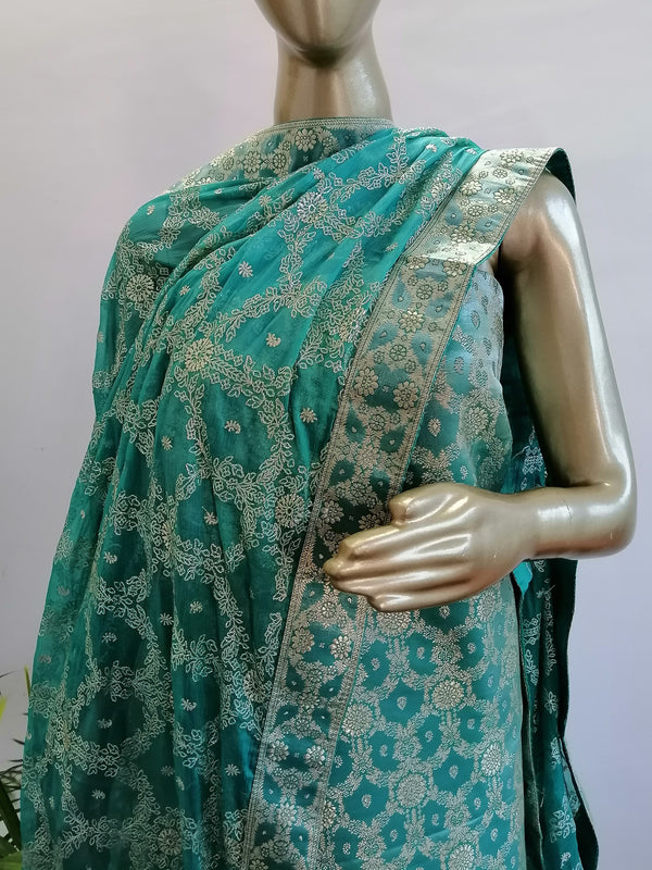 SKY BLUE BANARASI SUIT Libaas e Lucknow