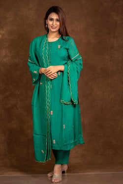 Rubab Green Booti Suit Set Libaas e Lucknow